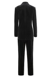 Noir Polk Dots Un Bouton 2 Pièce Femmes Costume