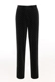 Noir Polk Dots Un Bouton 2 Pièce Femmes Costume