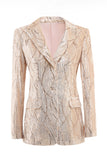Costumes Femme Champagne Peak Lapel Single Button Sequin