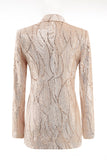 Costumes Femme Champagne Peak Lapel Single Button Sequin