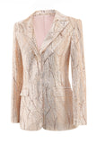 Costumes Femme Champagne Peak Lapel Single Button Sequin