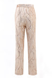 Costumes Femme Champagne Peak Lapel Single Button Sequin