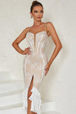 Robe de bal de bal à imprimé noir à volants Corset Tea Length avec fente