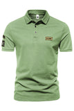 Polo homme vert à manches courtes en coton stretch uni