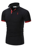 Polo slim en coton noir pour homme