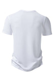 Boutons Été Manches Courtes Blanc T-shirt décontracté pour hommes