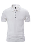 Polo homme en maille de coton blanc à manches courtes coupe slim