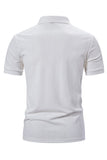 Polo homme en maille de coton blanc à manches courtes coupe slim