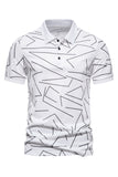 Polo homme à manches courtes imprimé motif blanc