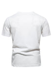 Chemise homme à manches courtes en coton blanc à col rond