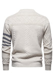 Pull torsadé col rond homme blanc