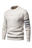 Pull torsadé col rond homme blanc