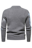 Pull homme blanc à col rond et coupe slim