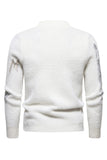 Pull homme blanc à col rond et coupe slim