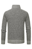 Manteau ample gris à col montant et fermeture éclair pour hommes