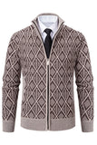 Veste cardigan décontractée en velours Jacquard Plus pour hommes