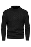 Pull en maille jacquard blanc à col rond pour homme