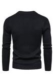 Pull en maille zippé noir à col rond pour homme