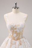 Bleu clair scintillant A ligne spaghetti bretelles Corset Longue robe de bal