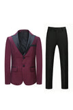 Burgundy Peak Lapel 2 Pièces Hommes Costumes Pour Bal