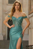 Robe longue de bal de promo sirène gris vert à sequins dénudé