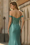 Robe longue de bal de promo sirène gris vert à sequins dénudé