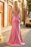 Corset à bretelles fines en corail scintillant Corset longue robe de bal grande taille avec fente