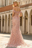 Robe de bal longue à fentes de promo sirène dénudée, fête latérale et fleurs 3D