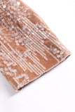 Velours rose poussiéreux scintillant à paillettes crantées 2 pièces Costumes