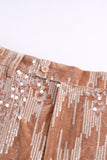 Velours rose poussiéreux scintillant à paillettes crantées 2 pièces Costumes