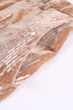 Velours rose poussiéreux scintillant à paillettes crantées 2 pièces Costumes