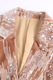 Velours rose poussiéreux scintillant à paillettes crantées 2 pièces Costumes