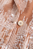 Velours rose poussiéreux scintillant à paillettes crantées 2 pièces Costumes