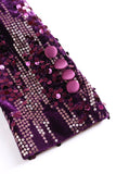 Blazer de bal à paillettes châle violet scintillant à paillettes