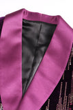 Blazer de bal à paillettes châle violet scintillant à paillettes