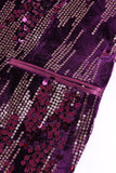 Blazer de bal à paillettes châle violet scintillant à paillettes