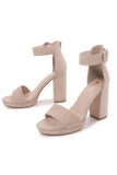 Abricot Couleur Pure Suede Talons hauts Sandales de mode