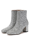 Bottes de mode pour femmes à paillettes dorées scintillantes