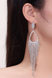 Boucles d’oreilles pendantes strass en argent scintillant