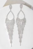 Boucles d’oreilles pendantes strass en argent scintillant