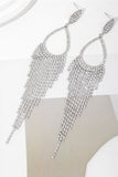 Boucles d’oreilles pendantes strass en argent scintillant