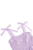 Floral Violet A Ligne Spaghetti Bretelles Robe des années 1950