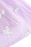 Floral Violet A Ligne Spaghetti Bretelles Robe des années 1950