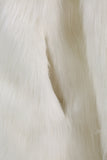 Manteau pour homme en fausse fourrure moelleuse blanche à manches longues