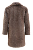 Manteau long pour homme à revers cranté kaki et denté en fausse fourrure