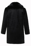 Manteau long d’hiver en fausse fourrure de luxe pour hommes noirs