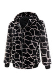 Manteau à capuche zippé en fausse fourrure léopard pour homme