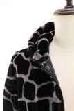 Manteau à capuche zippé en fausse fourrure léopard pour homme
