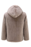 Manteau d’hiver à capuche en molleton zippé kaki pour homme