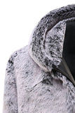 Manteau Midi Gris à Capuche Shearling Homme